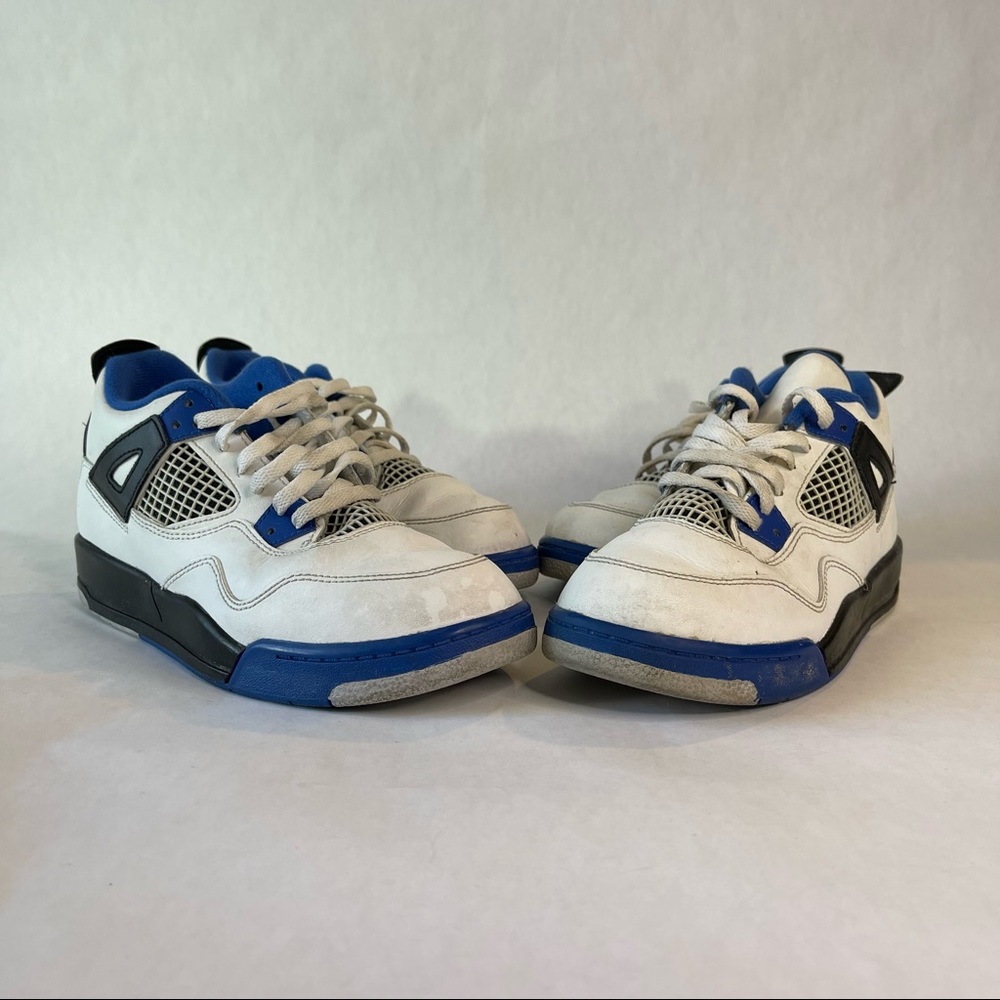 Air Jordan Retro 4 IV Motorsport Bundle Shoe Size 2Y & 3Y 308499-117 White Blue